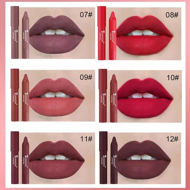 12 Farben Matte Lippenstift Stift