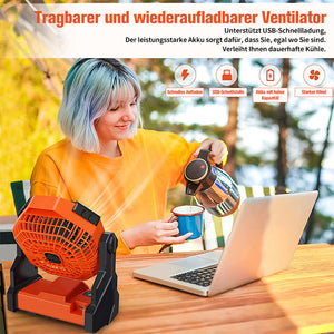 Tragbarer Ventilator für draußen mit LED-Licht