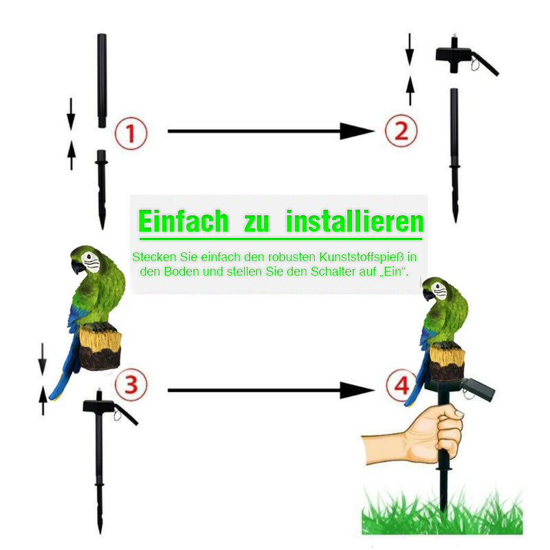 💥Wasserdichtes Solar-Eulen-Papageienlicht