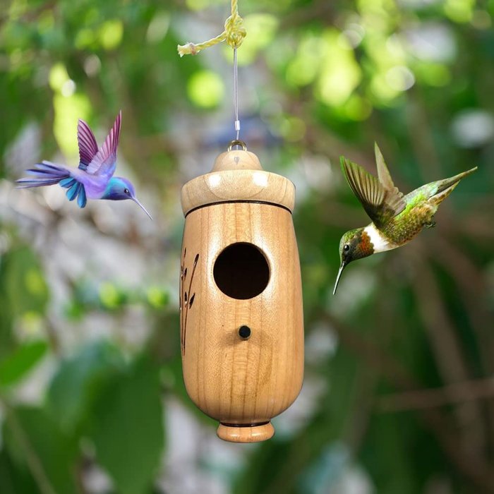 Hölzernes Kolibri-Haus - Geschenk für Naturliebhaber🐦