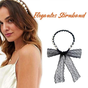 Elegantes Stirnband aus Perlen und Spitze