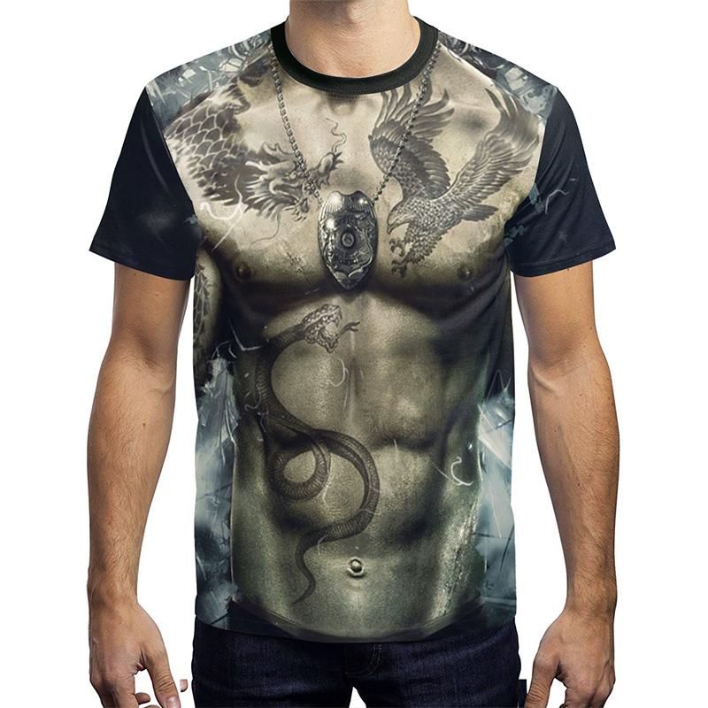 Muskel Tattoo Druck T-Shirt