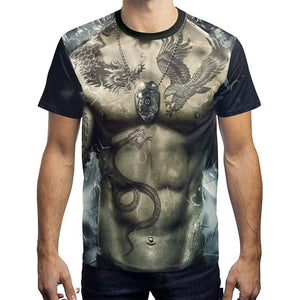 Muskel Tattoo Druck T-Shirt