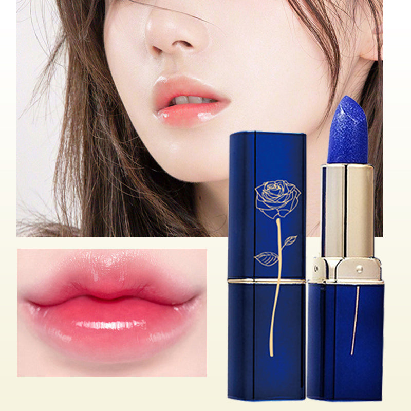 Blauer wasserfester Lippenstift mit Farbwechsel