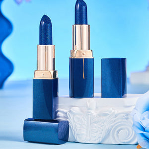 Blauer wasserfester Lippenstift mit Farbwechsel