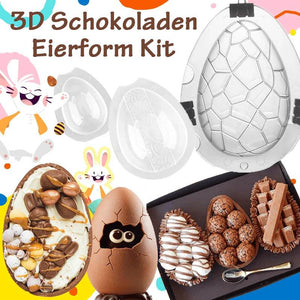 3D Schokoladen Eierform Kit, 3 Stück