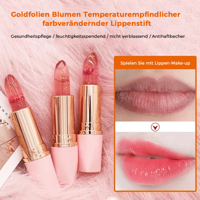 Blumen Temperaturempfindlicher faebverändernder Lippenstift