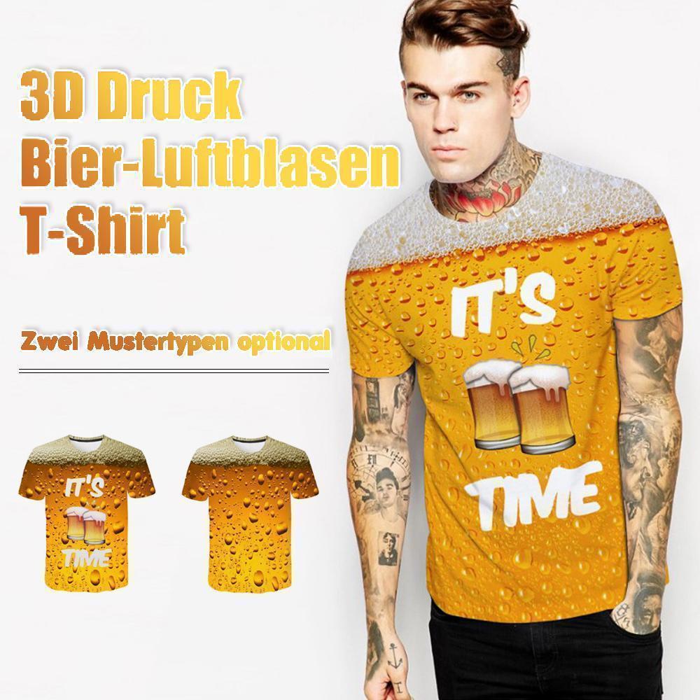 3D Druck Bier-Luftblasen T-Shirt