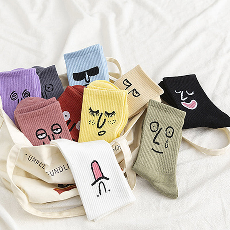 Socken mit lustigem Ausdruck