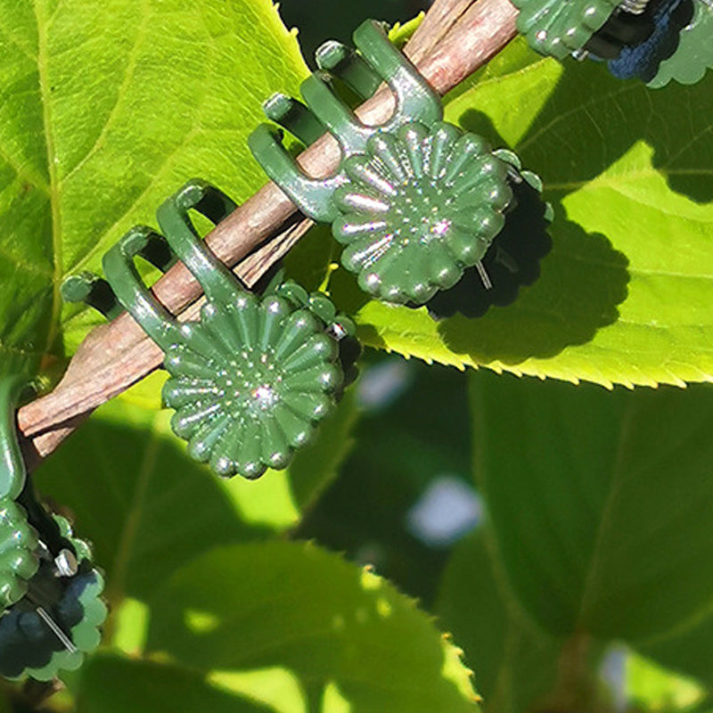 Befestigungsclip für Pflanzenblumen an Stützstangen