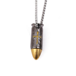 Heiliges Kreuz Bullet Totenkopf Halskette