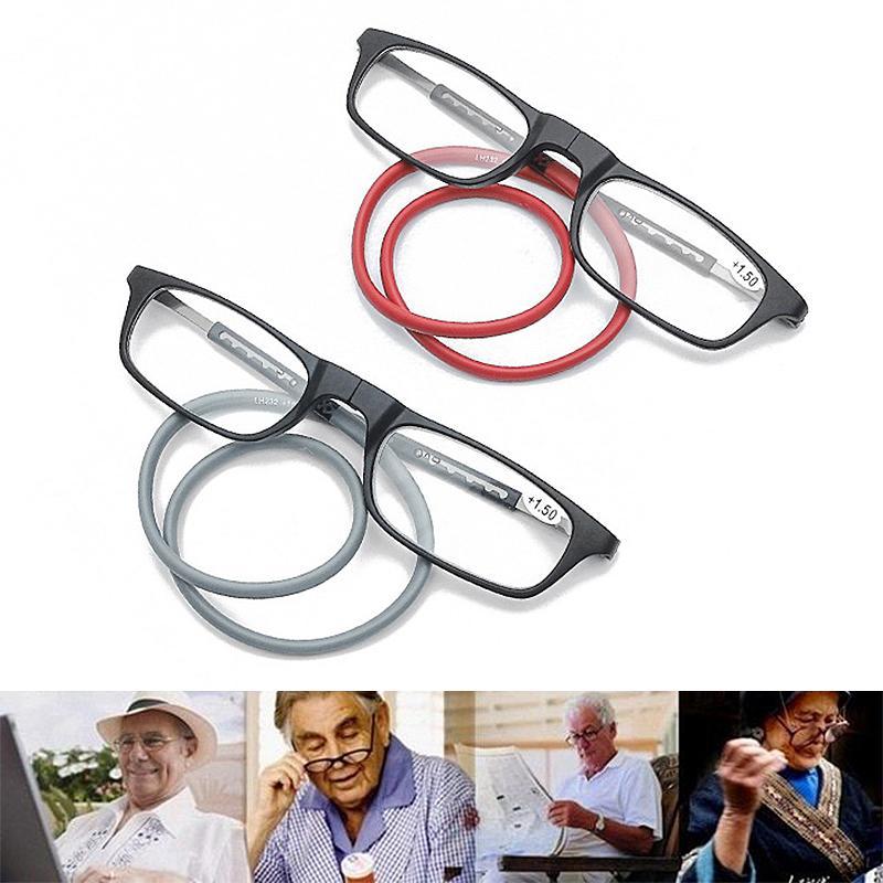 Teleskopische magnetische hängende Halslesebrille