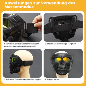 🤩Radfahren Harley Goggles Totenkopfmaske