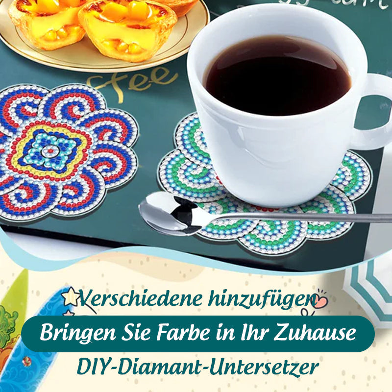 ✨ Untersetzer mit Diamantbemalung (Mandala)