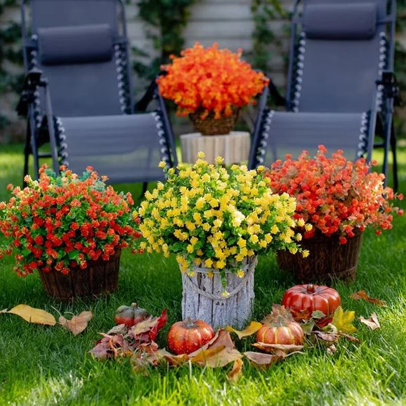 Künstliche Blumen im Freien