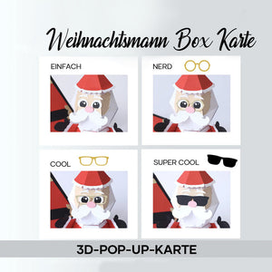 3D-Popup-Box-Karte “Weihnachtsmann-Streich”