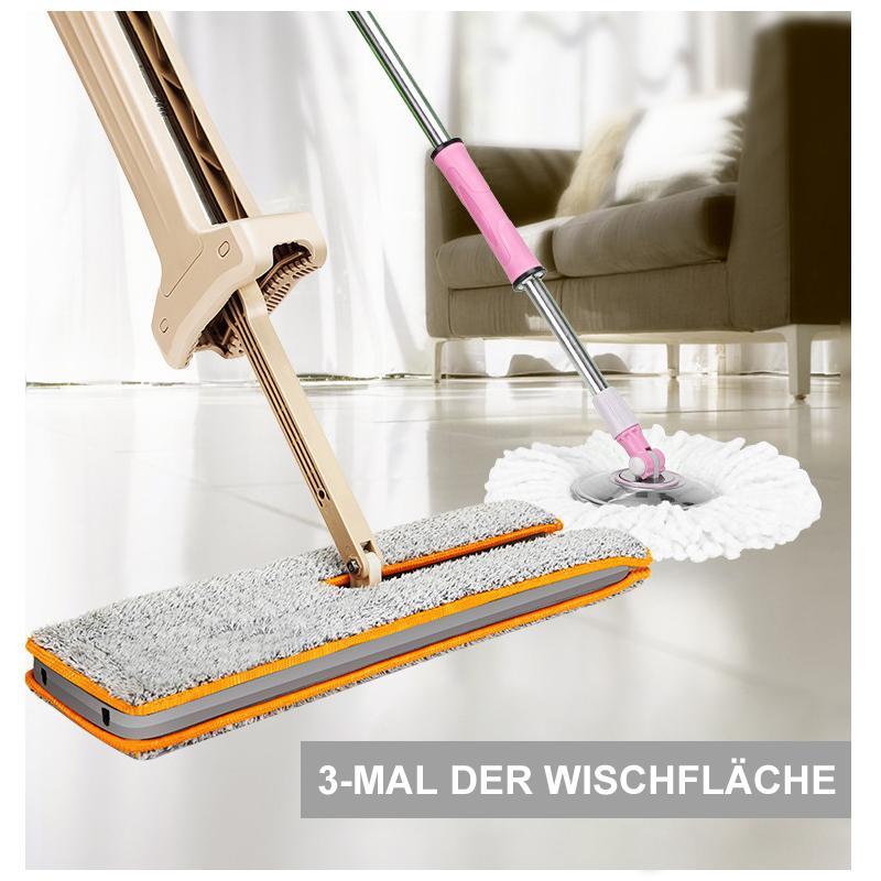 Mop 360 Grad Doppelseitig Mop 360 Grad Reinigung Mopp Selbst Wringing  Mit 2 Stücke Tücher