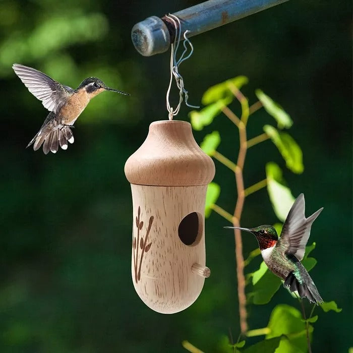 Hölzernes Kolibri-Haus - Geschenk für Naturliebhaber🐦