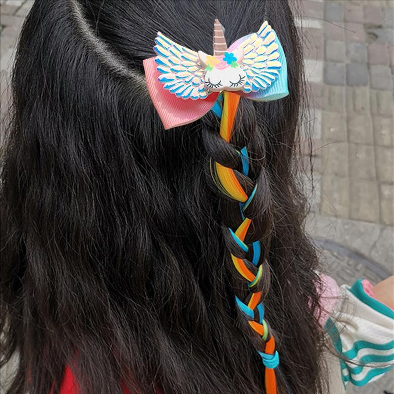 Kinder bunte Perücke Haarspange