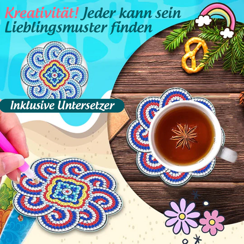 ✨ Untersetzer mit Diamantbemalung (Mandala)