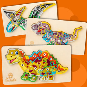 Nettes Vorschulpädagogisches Dinosaurier-Puzzle