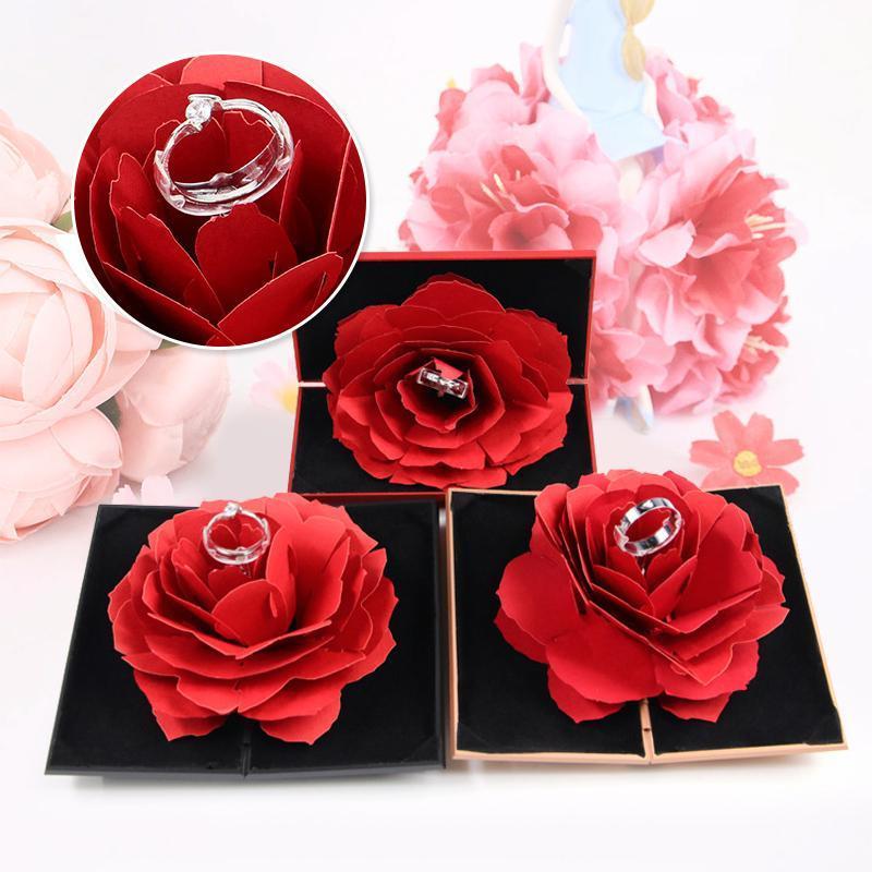 3D Pop Up Rose Ringschachtel