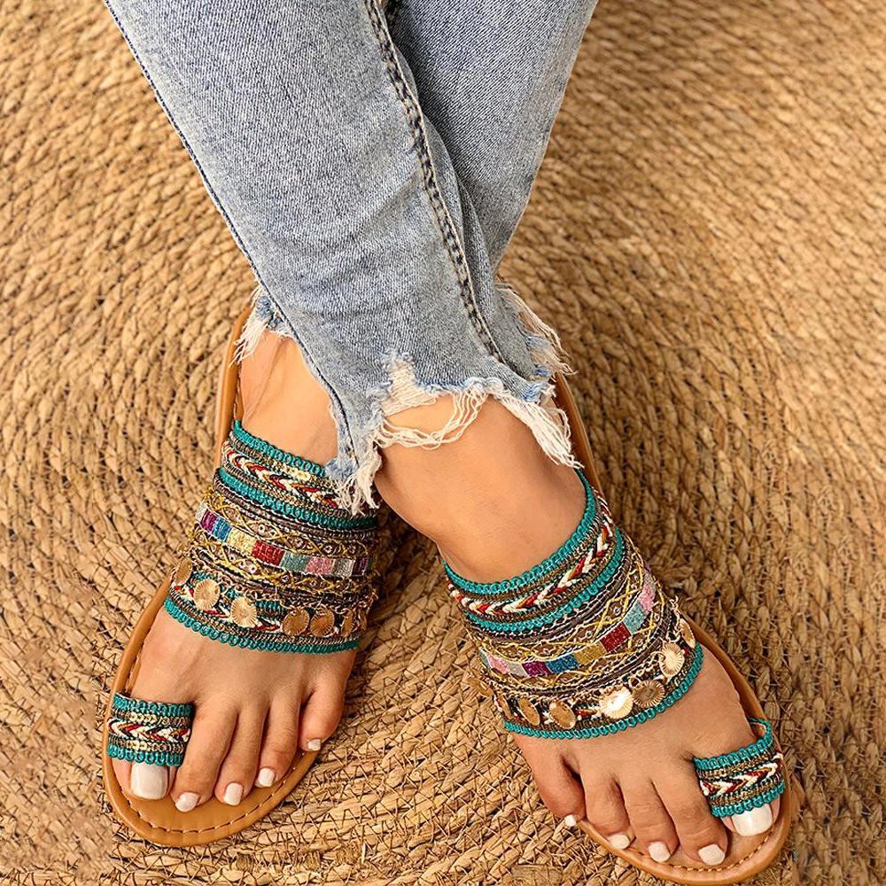 Ethnische Boho-Stil Zehenring Sandalen