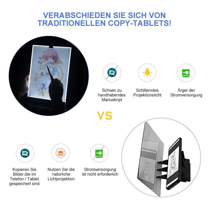 Projektionszeichenbrett mit Halterung-für Mobiltelefone und Tablets