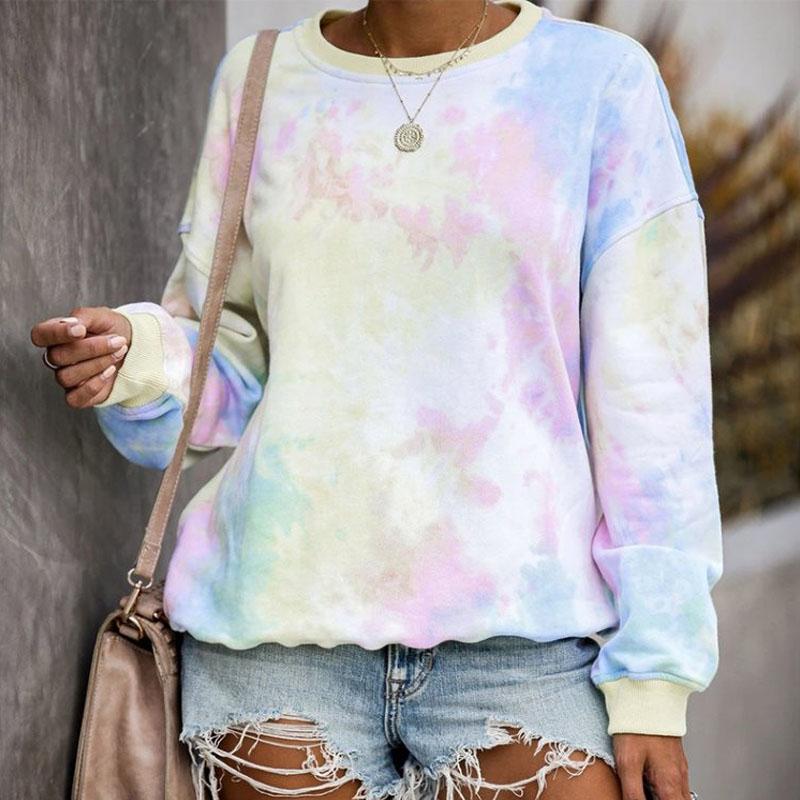 Damen Tie-Dye Langarmpullover