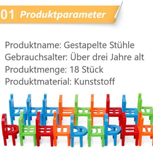 Stühle zu stapelnendes Turmausgleichsspiel