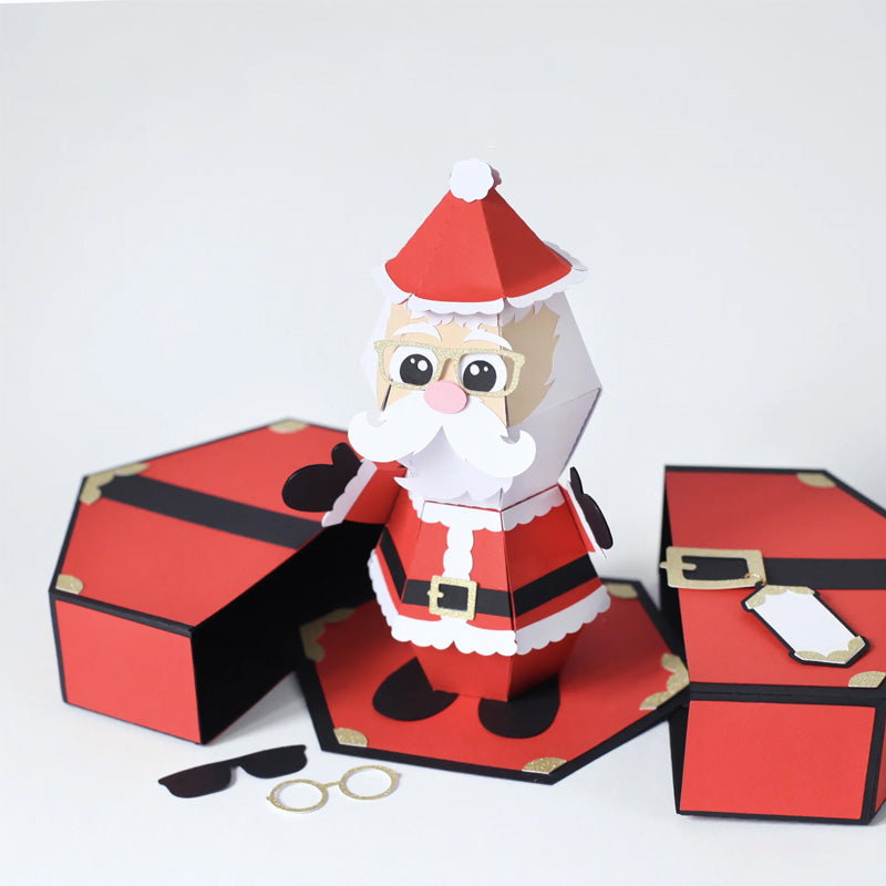 3D-Popup-Box-Karte “Weihnachtsmann-Streich”