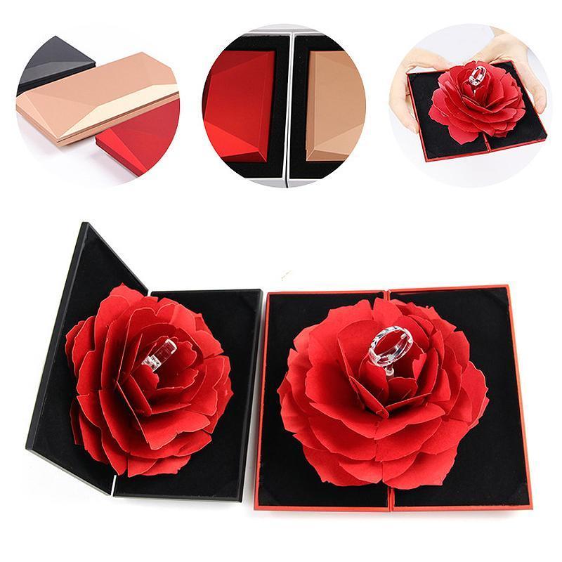 3D Pop Up Rose Ringschachtel