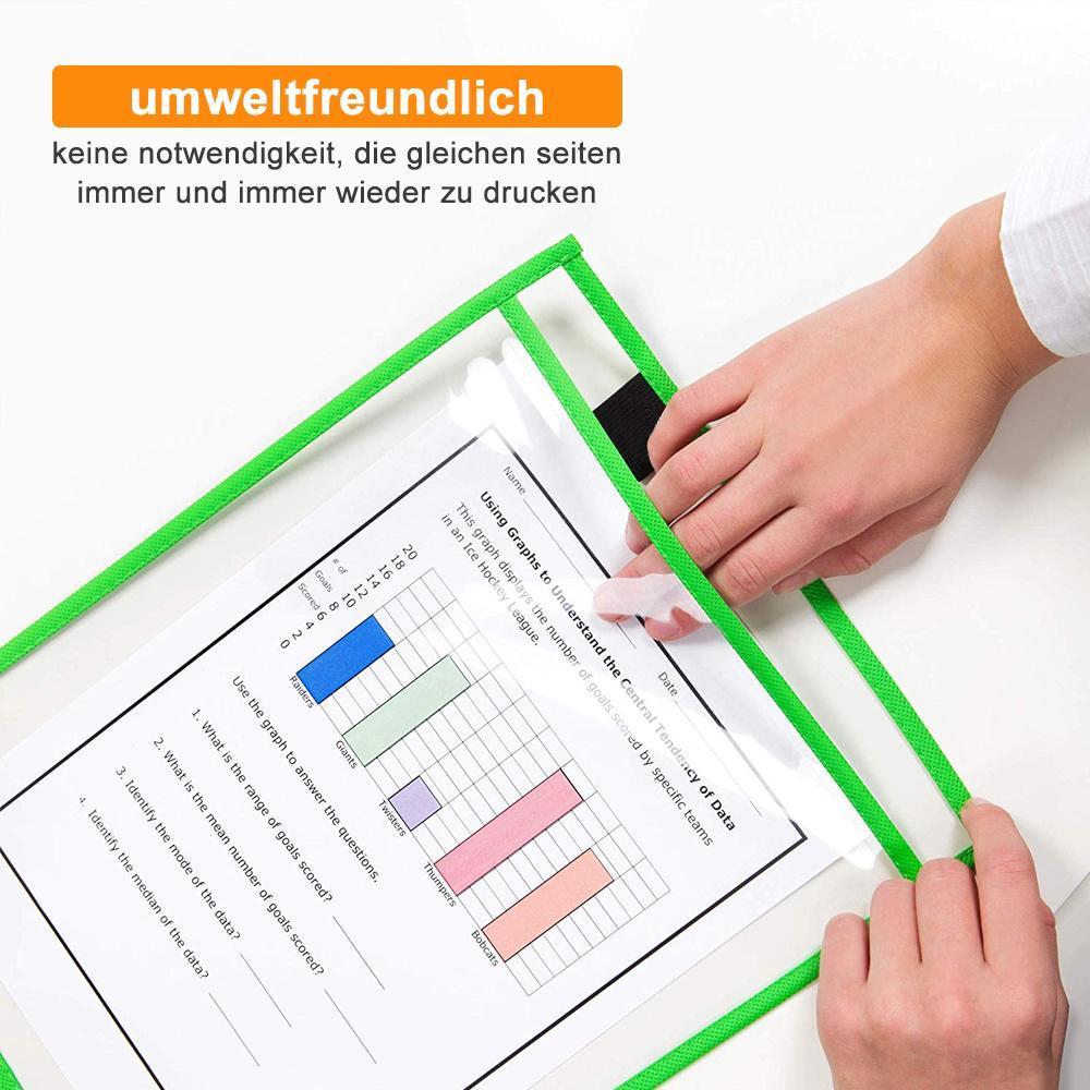 Wiederverwendbare  Dry Erase Taschen Set, ideal für Büro und Schule Arbeit