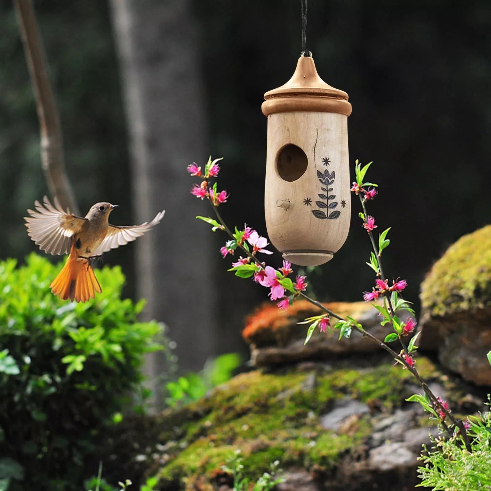 Hölzernes Kolibri-Haus - Geschenk für Naturliebhaber🐦