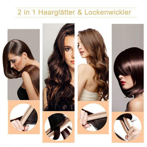 2 in 1 professionelles Keramik-Styling- Haarglätter & Lockenwickler