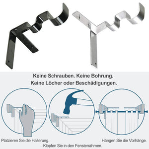 Universal Vorhangstangen Halterungen 2 Stück