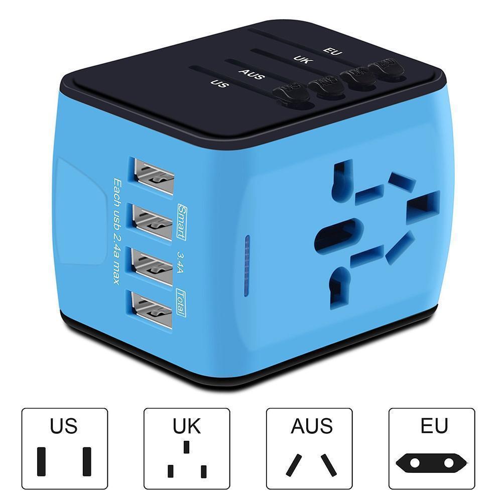 Bequee Universal World Plug Reiseadapter, blau