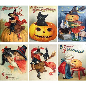 Retro Halloween Postkarten (24 Stück)