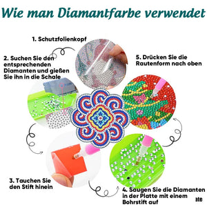 ✨ Untersetzer mit Diamantbemalung (Mandala)