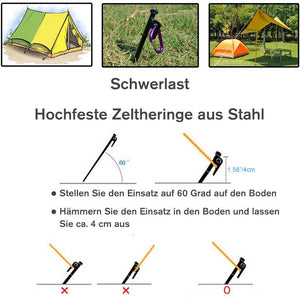 Camping Zeltheringe aus Edelstahl