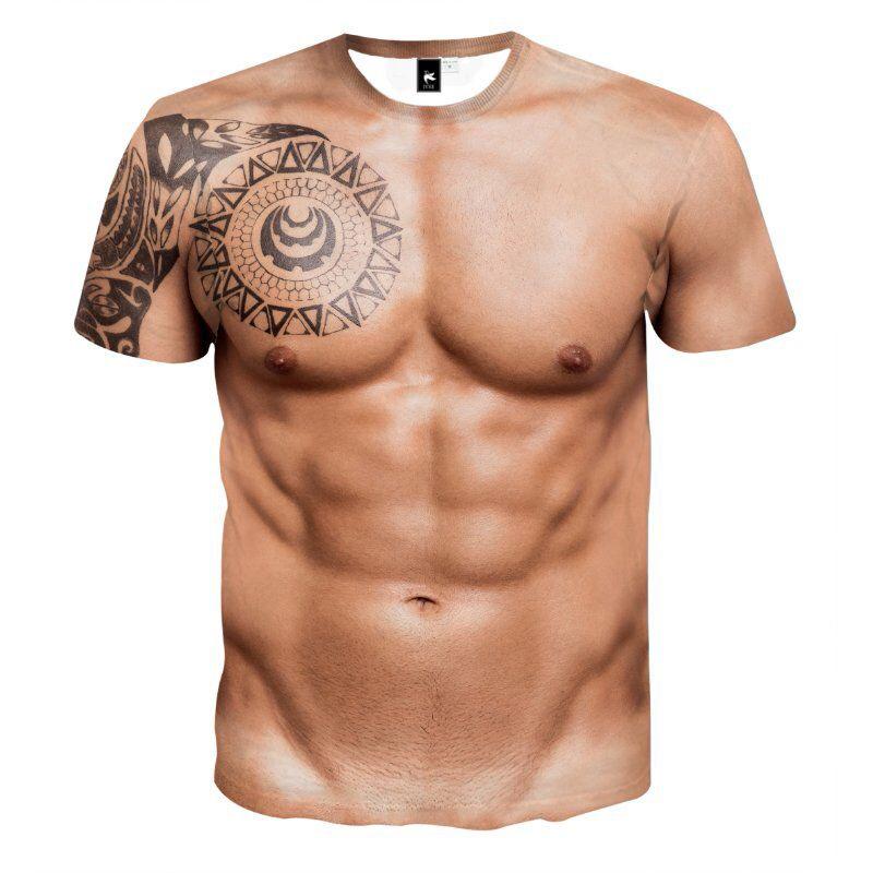 Muskel Tattoo Druck T-Shirt