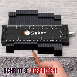 Saker® Konturlehre mit Schloss (schwarz)