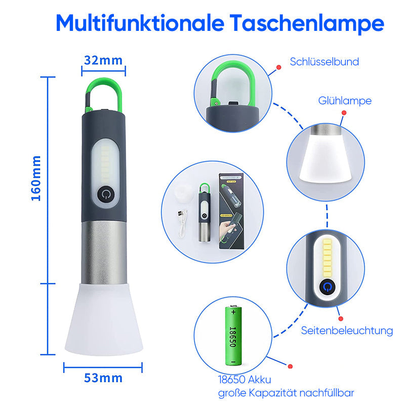 Multifunktionale wiederaufladbare LED-Taschenlampe