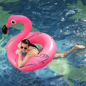 Flamingo Schwimmring und Aufblasbarer Getränkehalter