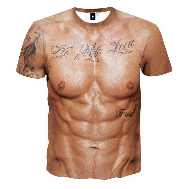 Muskel Tattoo Druck T-Shirt