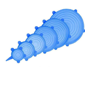 Dehnbare Frischhalte Silikondeckel, 6 Stücke