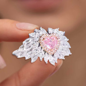 Heart-Shaped Pink Diamond Ring