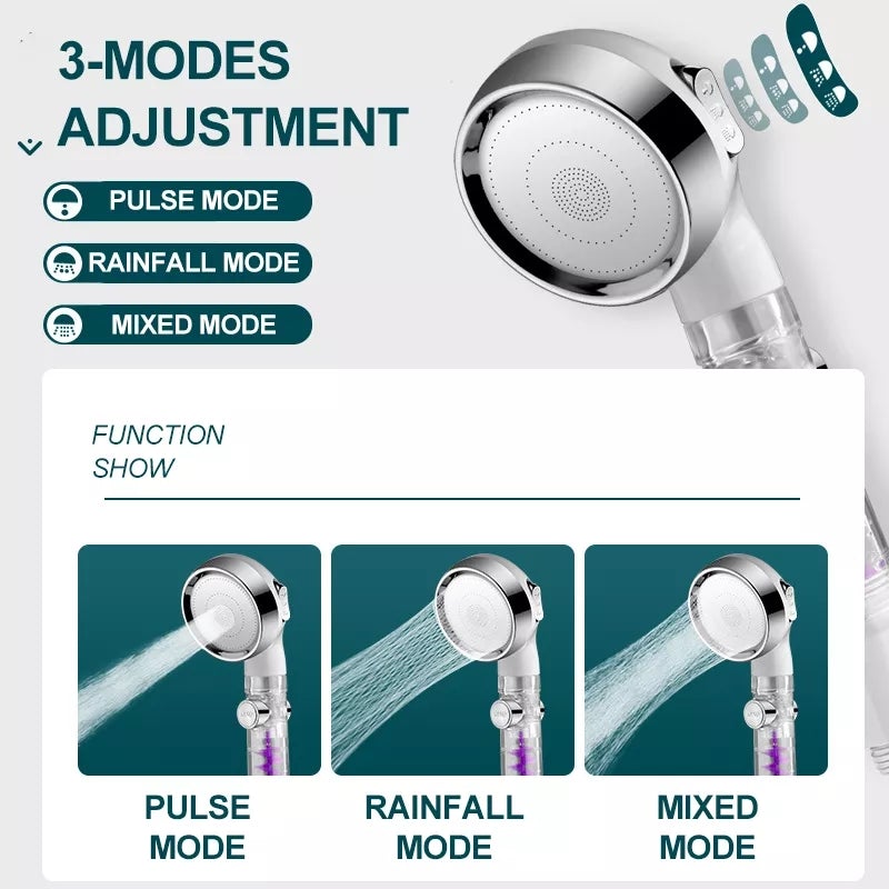 3-Modus einstellbarer Hochdruck-Wasserspar Duschkopf