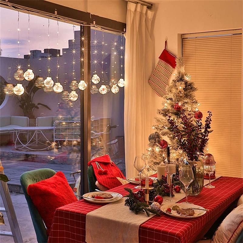 Weihnachten Vorhang Wunsch Ball Lichterkette