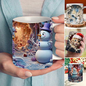 Weihnachtliche 3D-Tasse aus Keramik